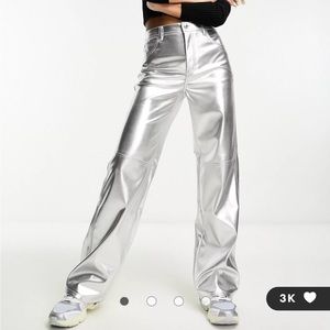Bershka Silver Pants NWT